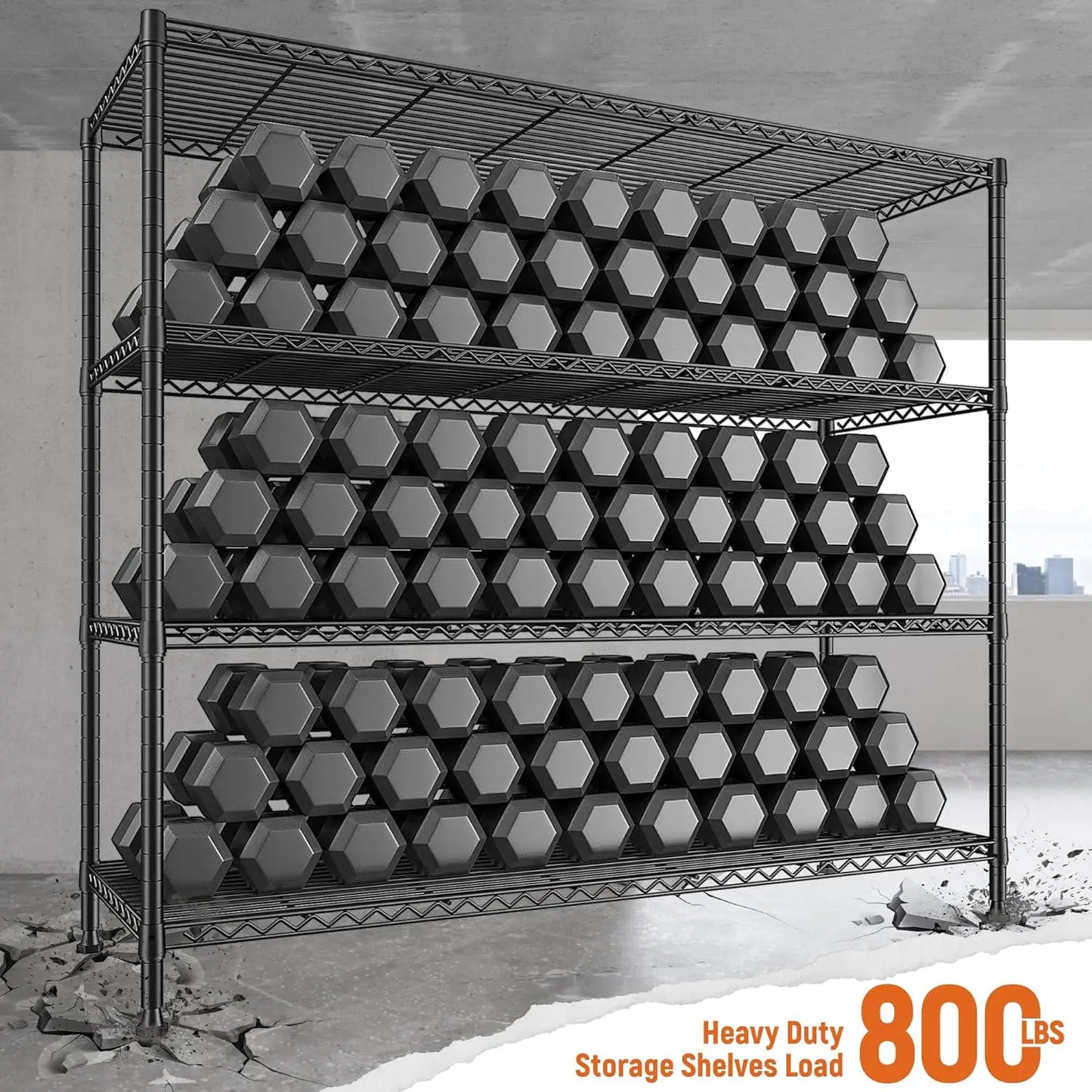 4 Tier Wire Metal Storage Shelf Unit For Pantry Kitchen