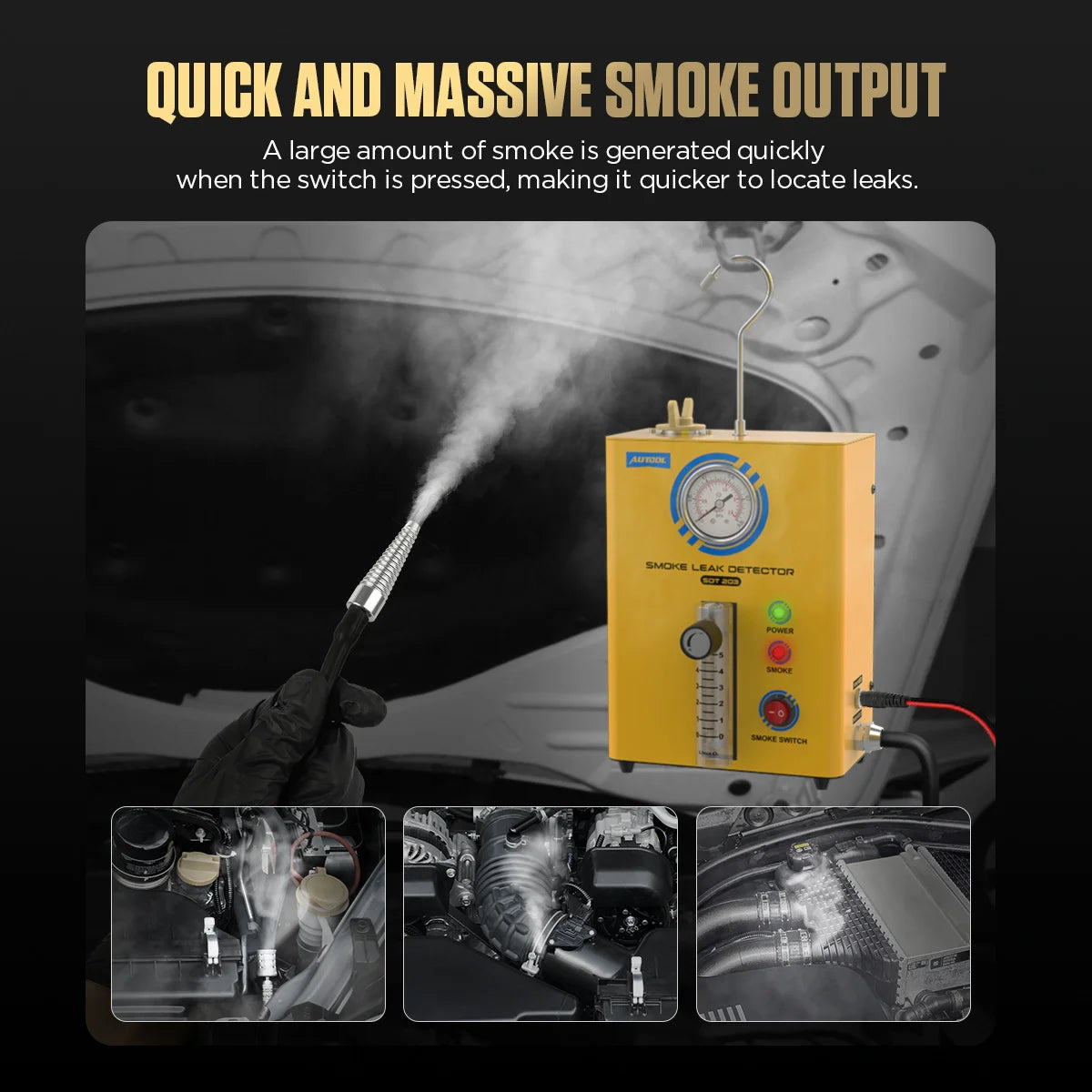 AUTOOL SDT203 Automotive Evap Smoke Leak Detector For Car