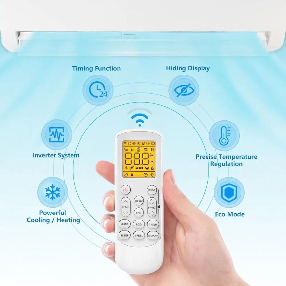 9,000 BTU 19 SEER Mini Split AC Heater 115V Remote