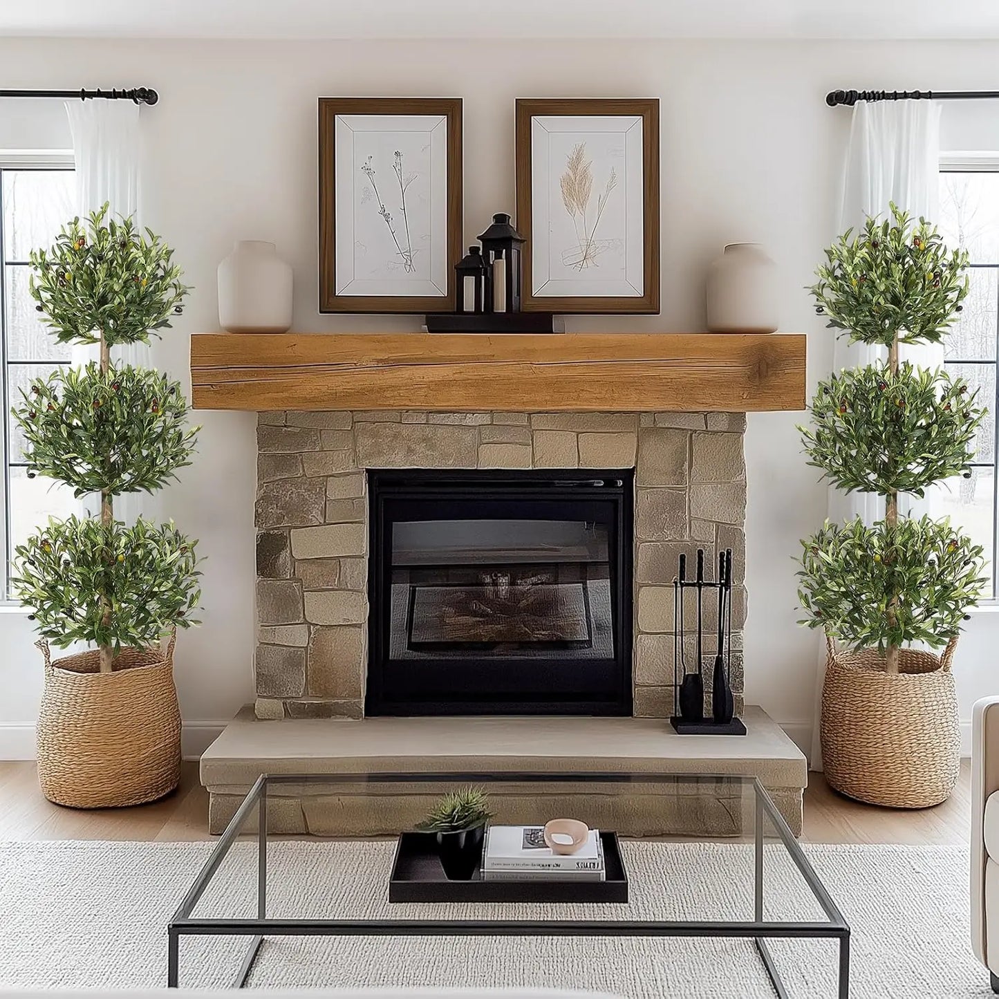 HiMISSCN Artificial Olive Tree With Planter For Home Office Decor