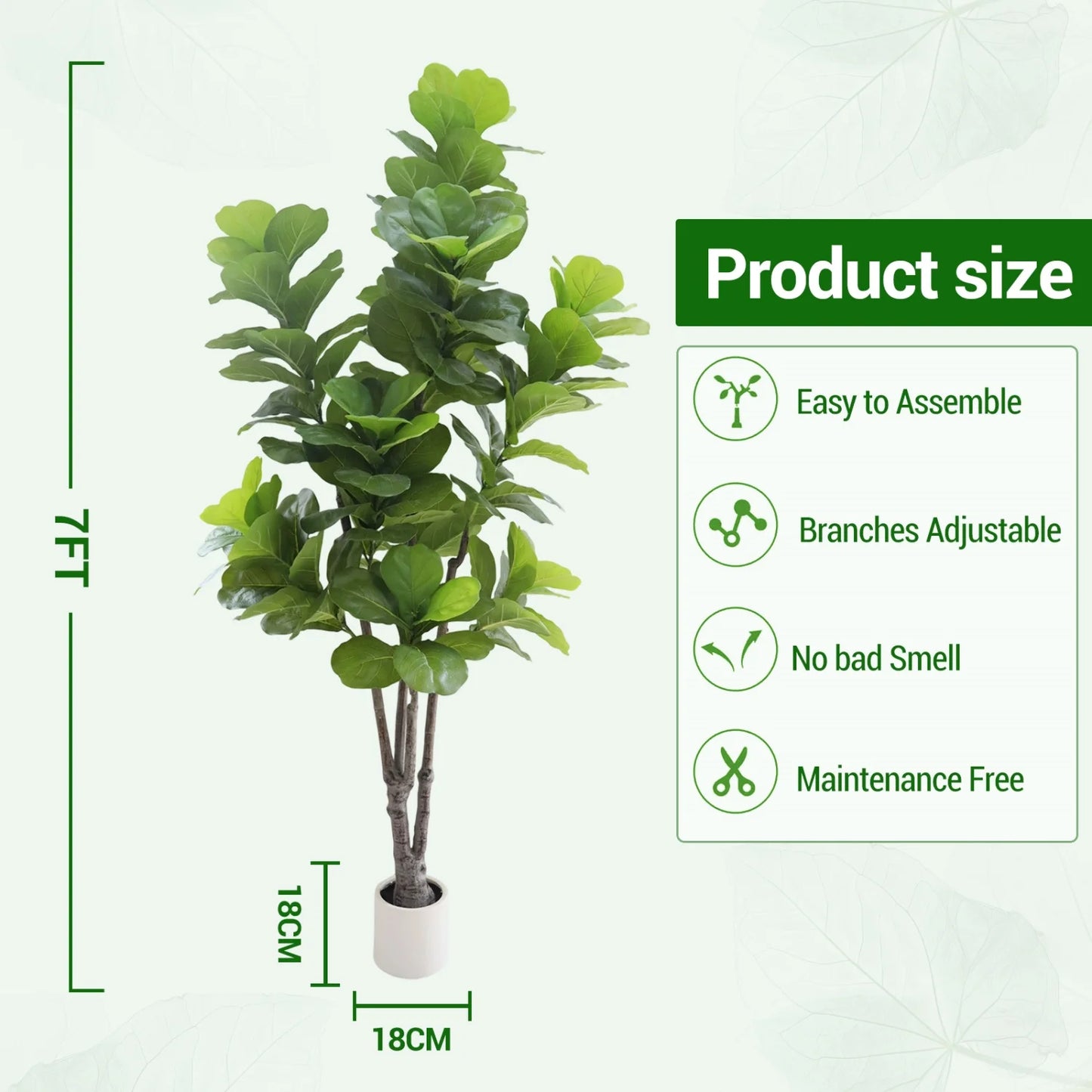 HiMISSCN Fiddle Leaf Fig Tree Artificial Ficus Lyrata