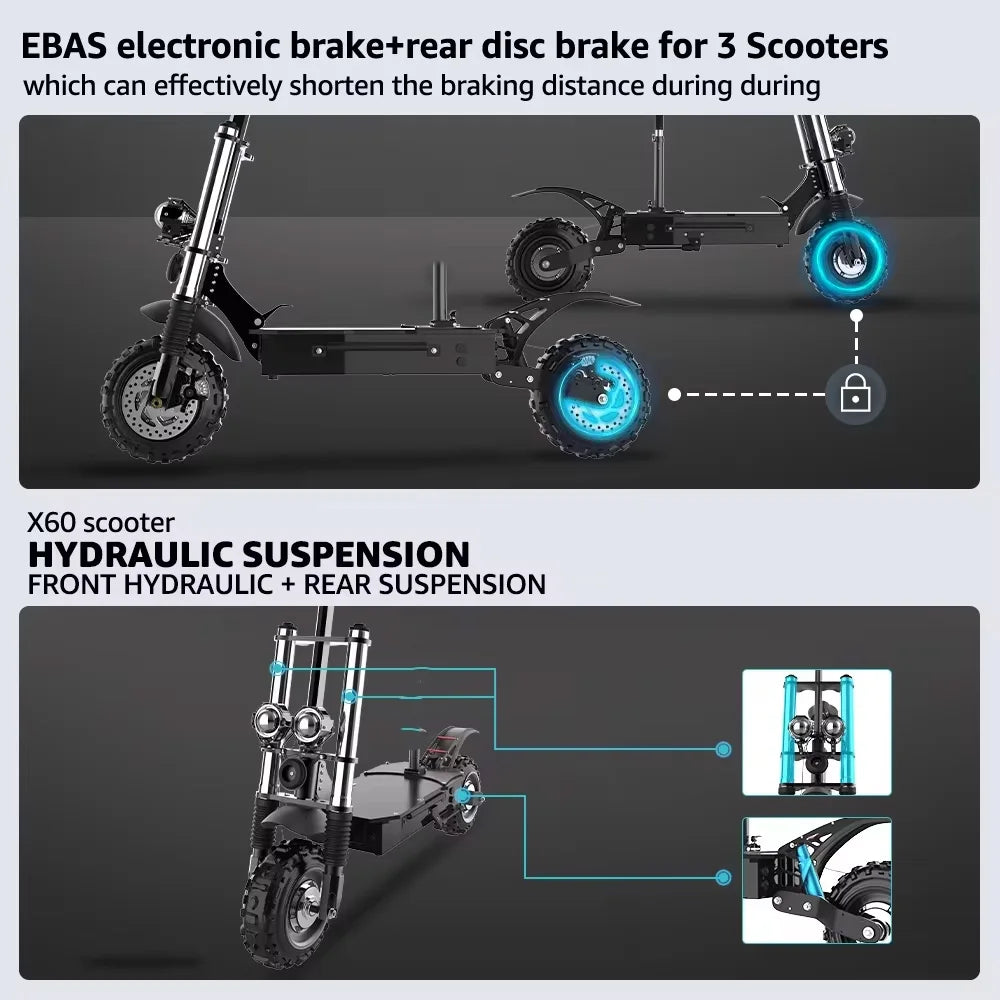 Jueshuai Outdoor Electric Scooter X60 Dual Motor Folding Seat
