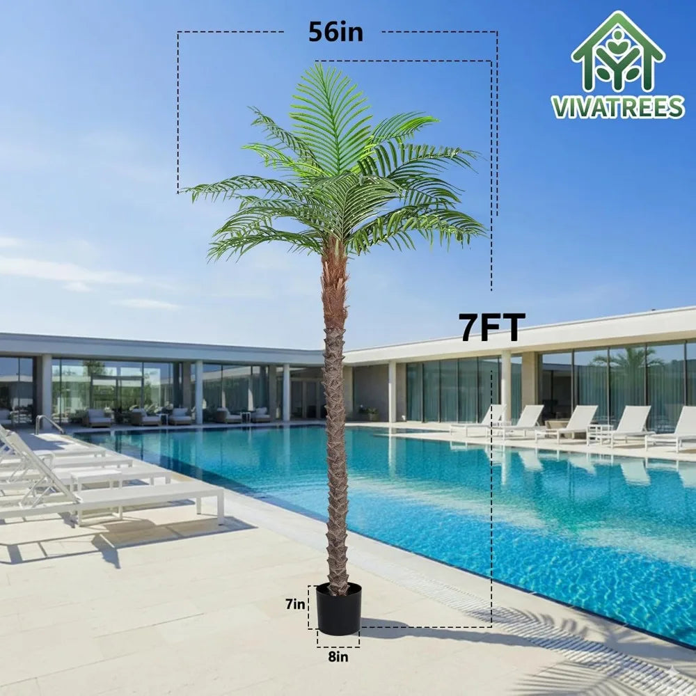 DAFIFY Artificial Cane Palm Tree For Indoor And Outdoor Use