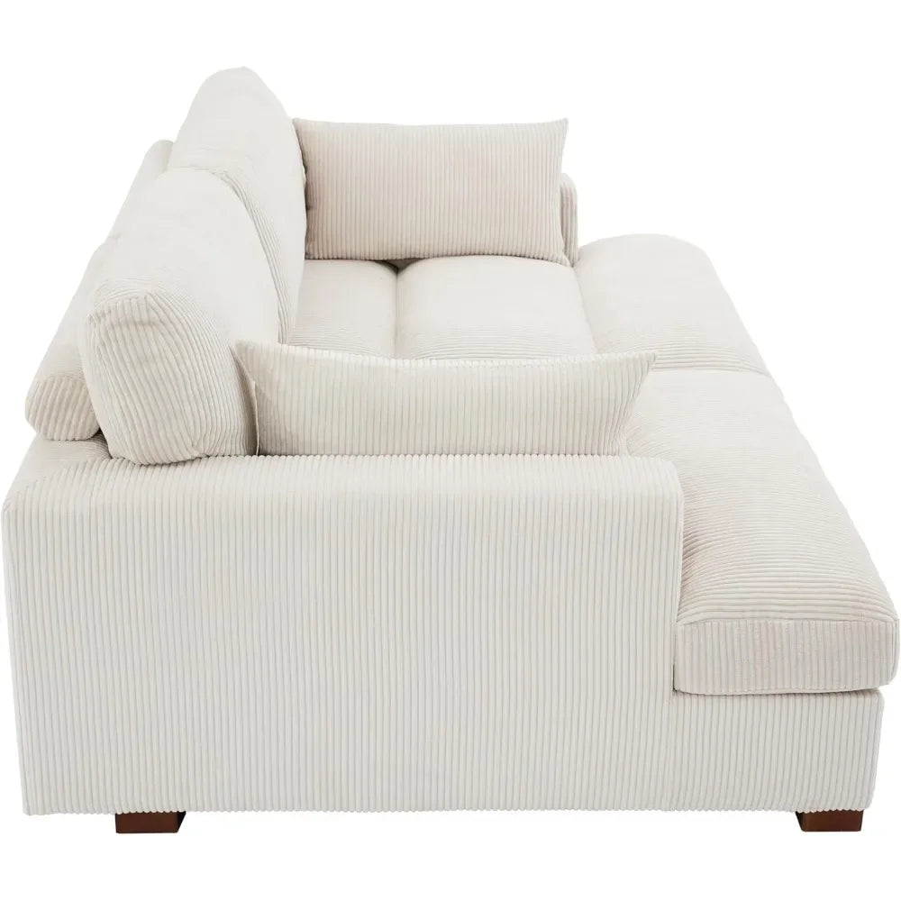 Corduroy Upholstered Oversized Loveseat Recliner Sofa Bed
