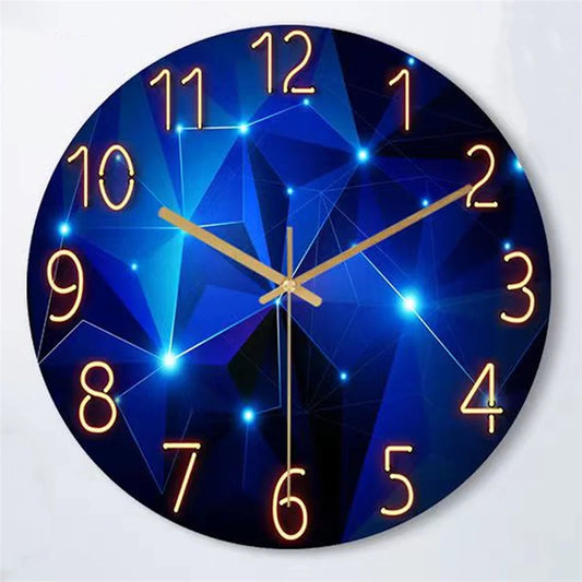 Geometric Wall Clock Quartz Silent Movement Living Room Decor