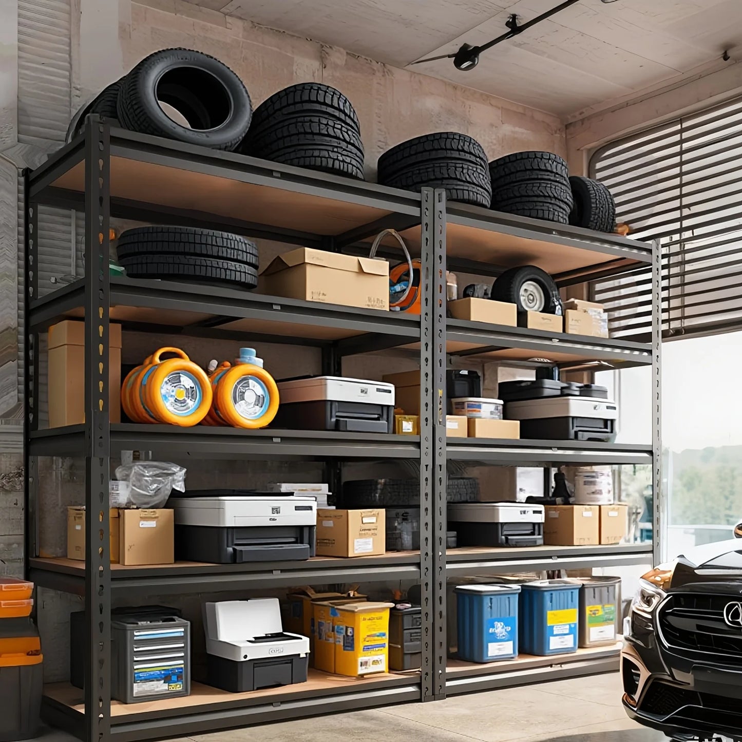 72"H Garage Shelving Storage Shelves 5-Tier, 72" H X 35.5" W X 16" D, 2000LBs CapacityHeavy Duty Adjustable Storage Shelve For C