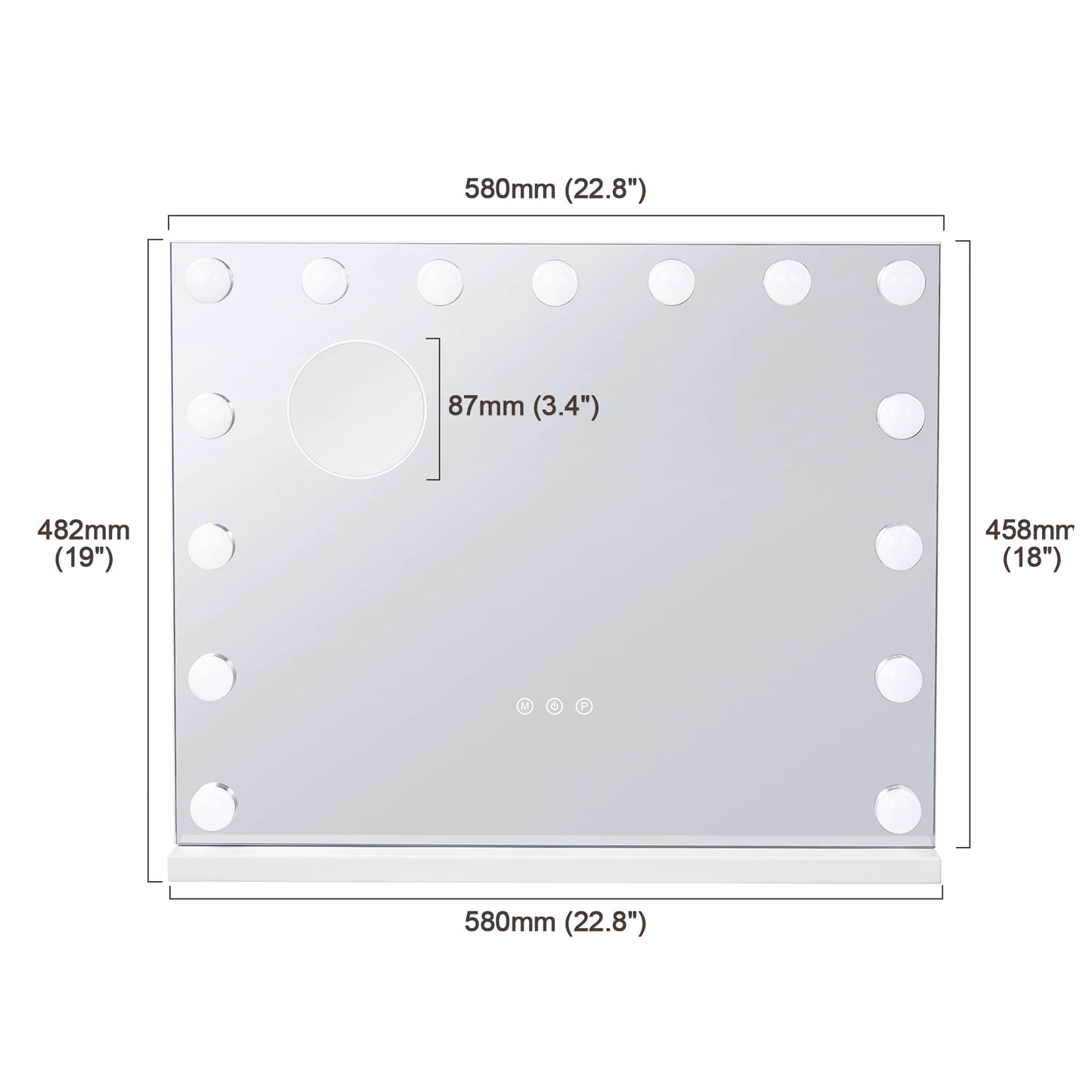 SucceBuy Vanity Mirror with Lights Three Color Lighting Modes Lighted Makeup LED Mirror 5X Magnification USB Port 360°Rotation