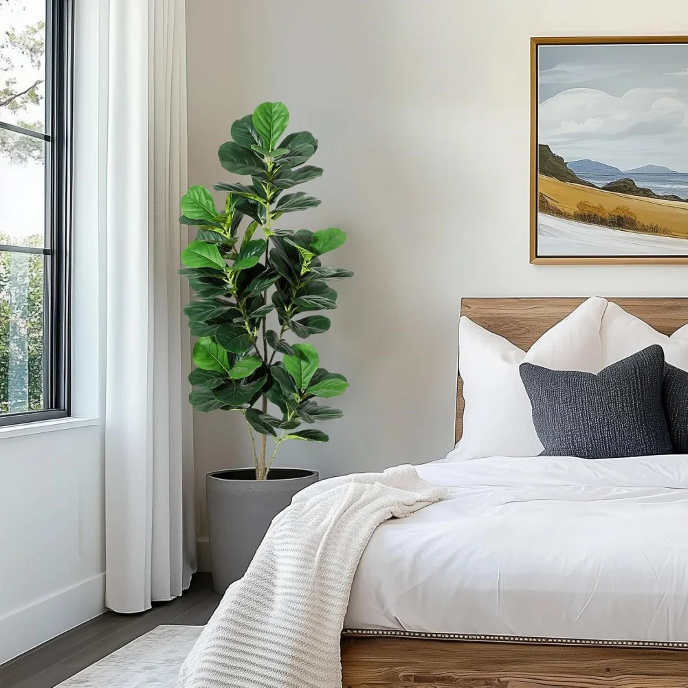 HiMISSCN Artificial Fiddle Leaf Fig Tree For Indoor Home Decor