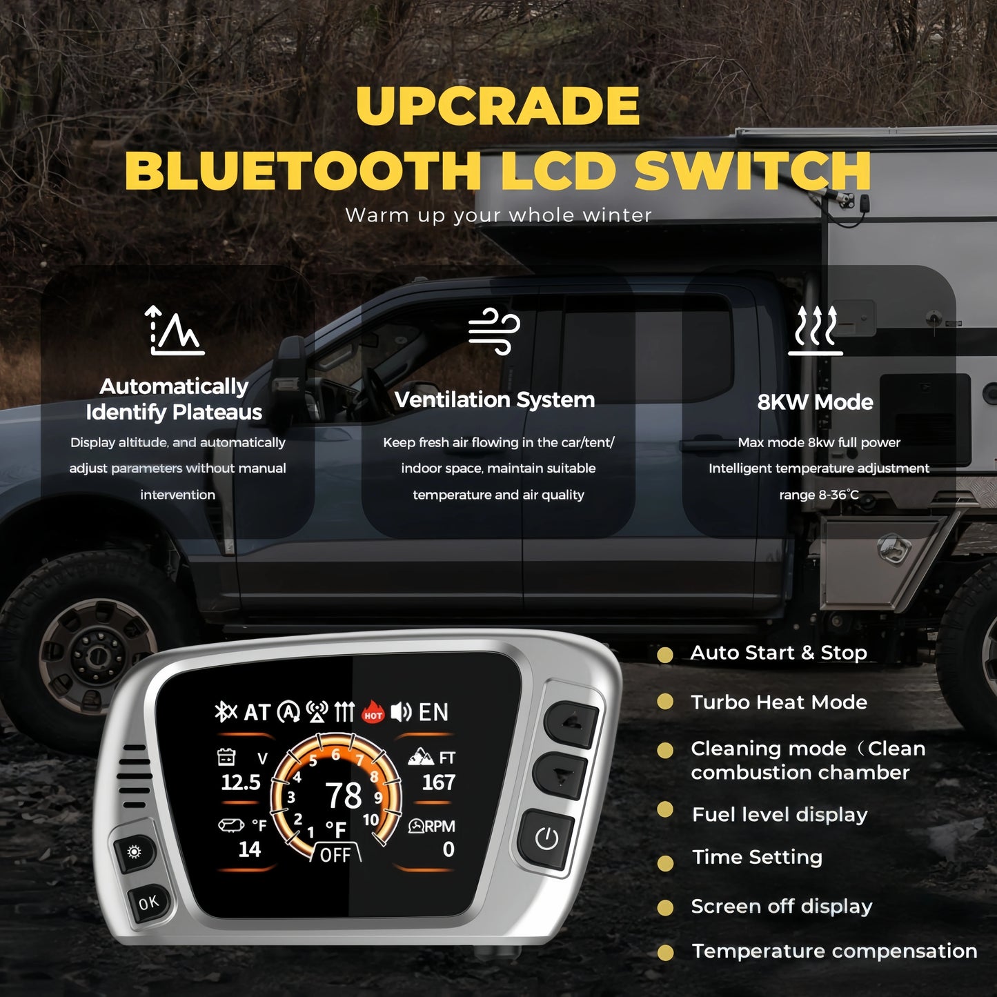 Sunster 8kW Diesel Car Heater Bluetooth App For RV Camper
