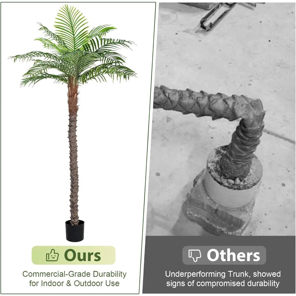 DAFIFY Artificial Cane Palm Tree For Indoor And Outdoor Use