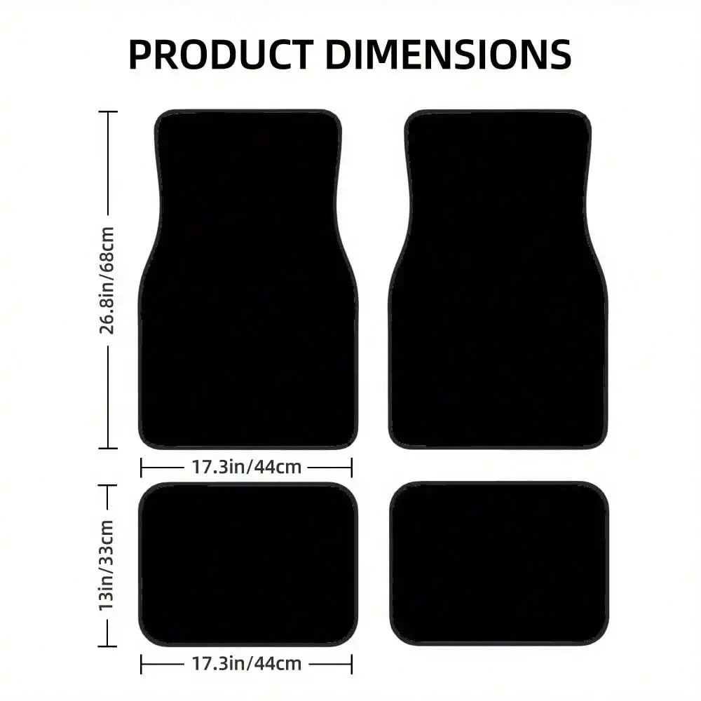 Deluxe Heart Paw Print Car Mats for Front Rear Seats