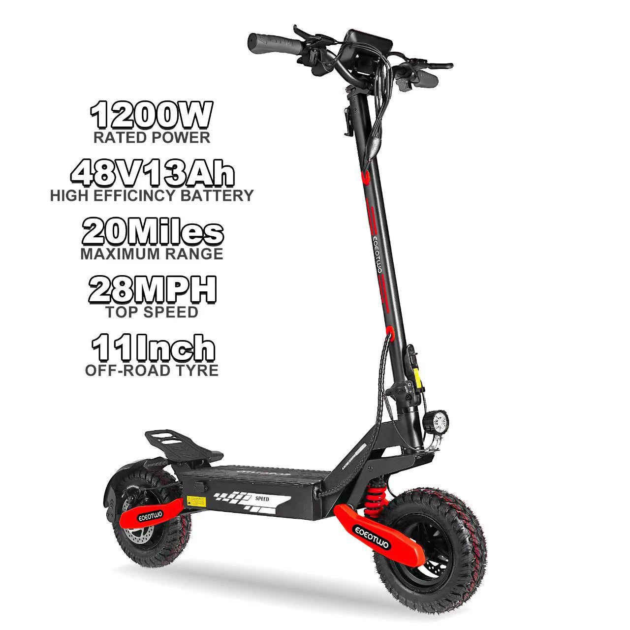 EOEOTWO GT06 Electric Scooter 1200W 30MPH Off Road Foldable