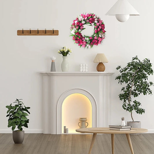 Tulip Front Door Spring Wreath for Elegant Home Decor