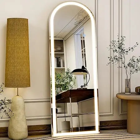 Arched Led Mirror With Dimmable Lights For Bedroom Cloakroom