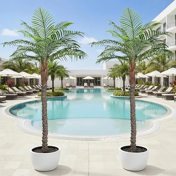 DAFIFY Artificial Cane Palm Tree For Indoor And Outdoor Use