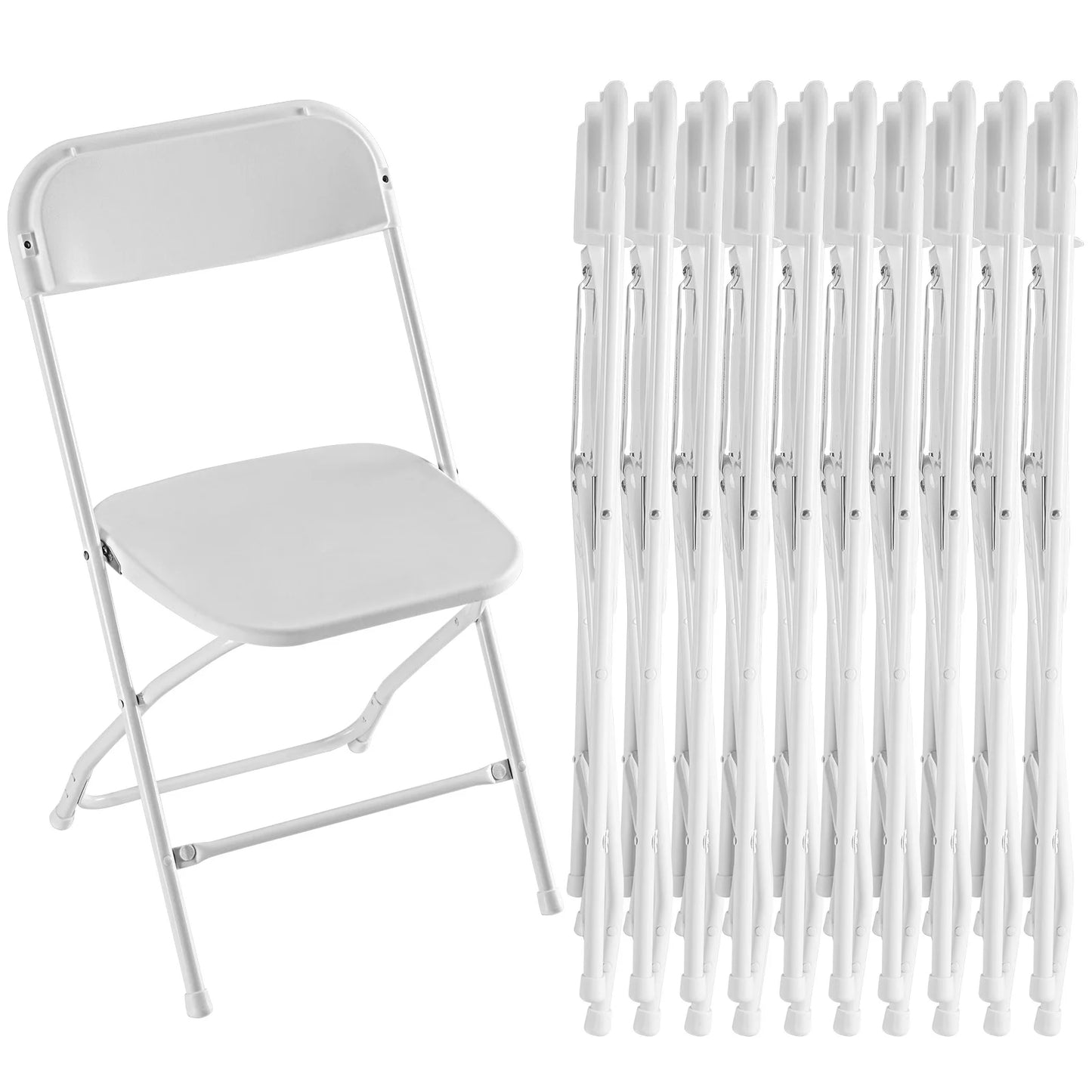 JHK Plastic Folding Chair 10 Pack Lightweight Indoor Outdoor