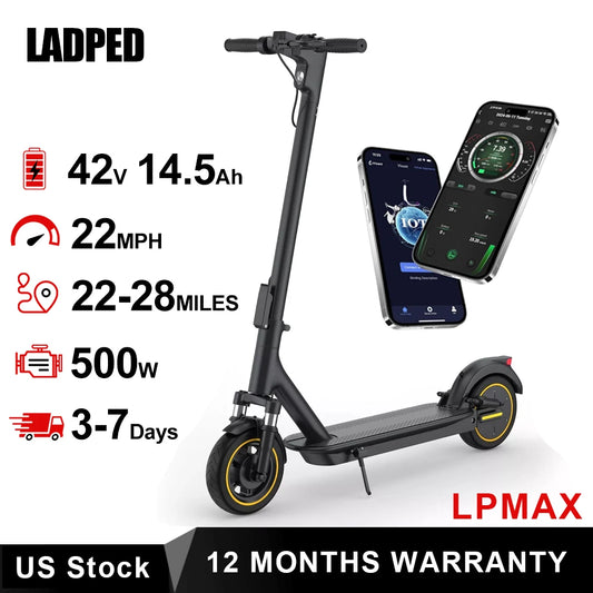 Ladped Folding Electric Scooter 22MPH 500W Long Range EScooter