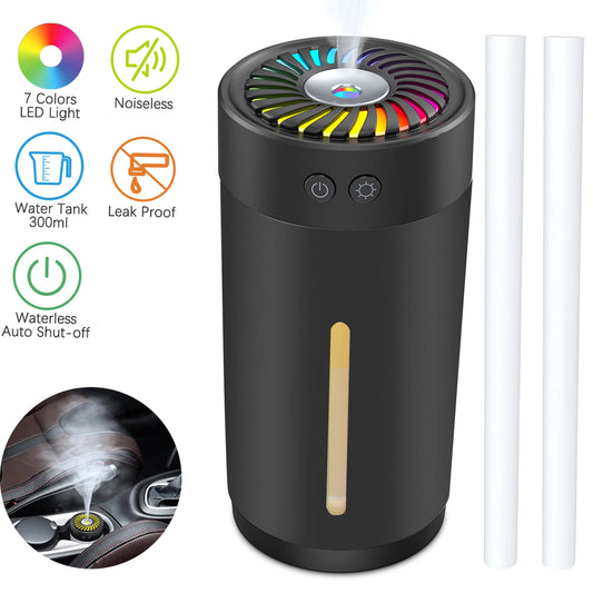 Romellar Ultrasonic Humidifier USB Dual Mist With 7 LED Colors