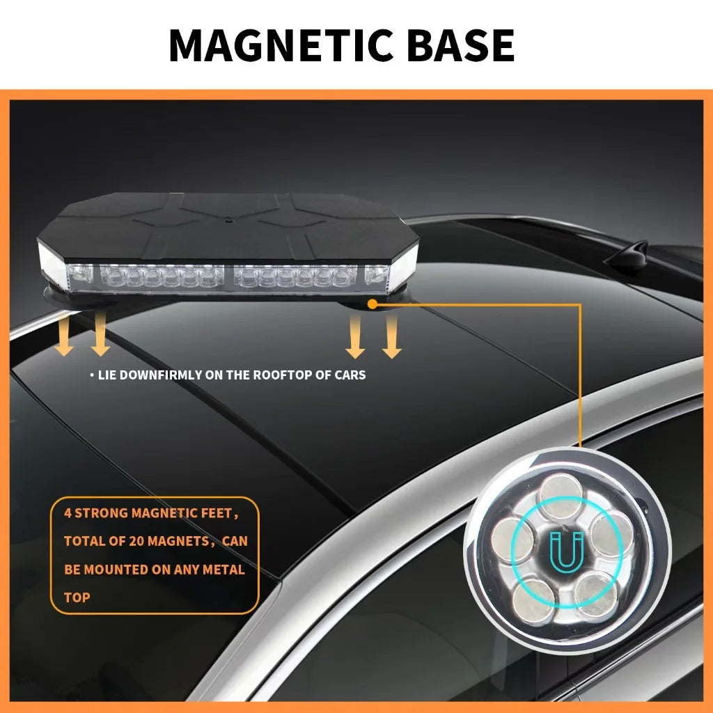 VGETTING 42 LED Car Roof Top Strobe Lights Magnetic Mount