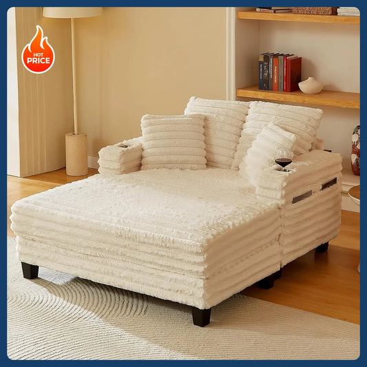 Chaise Lounge Chair Indoor Sleeper Sofa Bed With Wood Frame