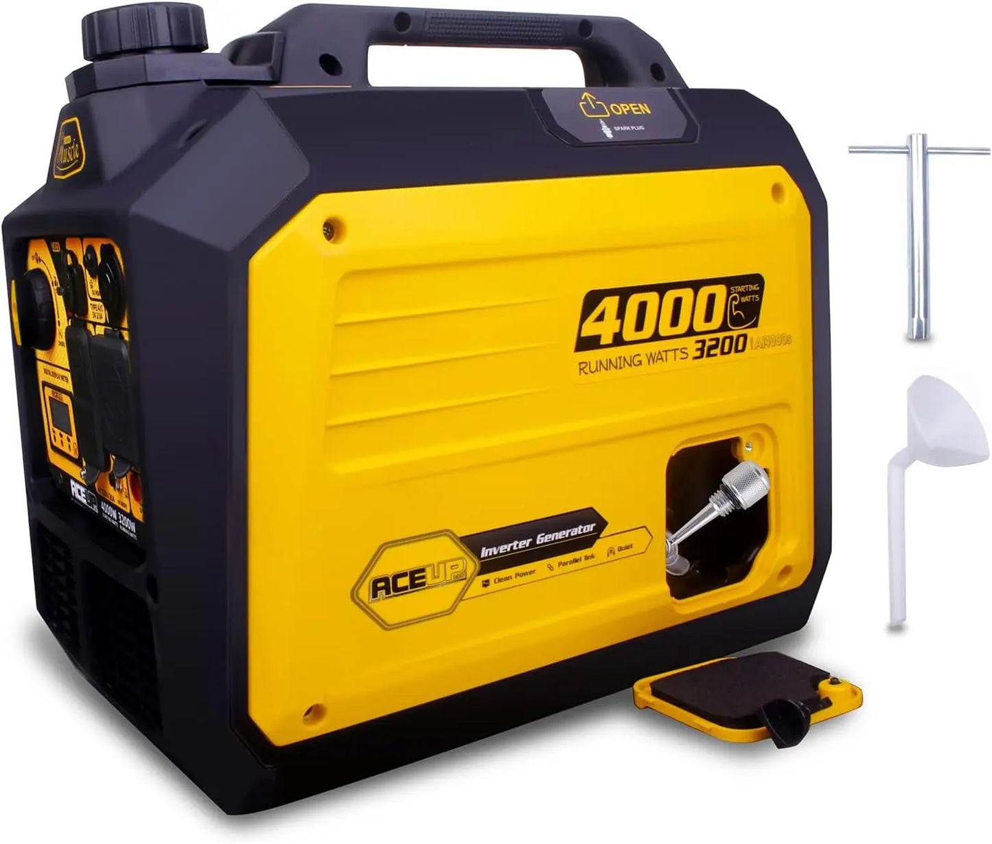 Aceup Energy 4000 Watt Portable Inverter Generator Gas Powered Quiet