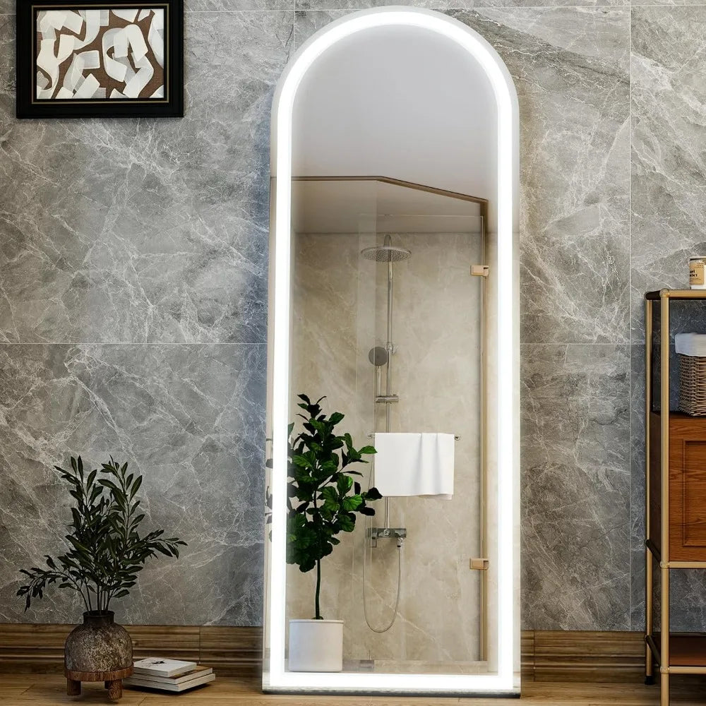 Arched Led Mirror With Dimmable Lights For Bedroom Cloakroom
