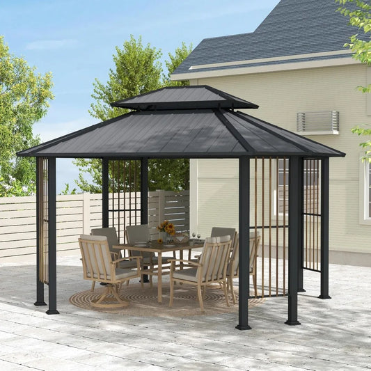 Octagon Gazebo With Galvanized Steel Hardtop And Dual Rail