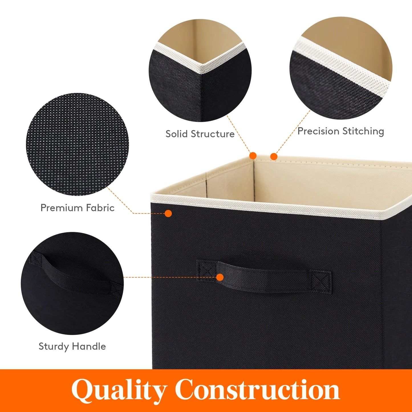 Lifewit Collapsible Fabric Storage Cubes Bins Set Shelf Organization