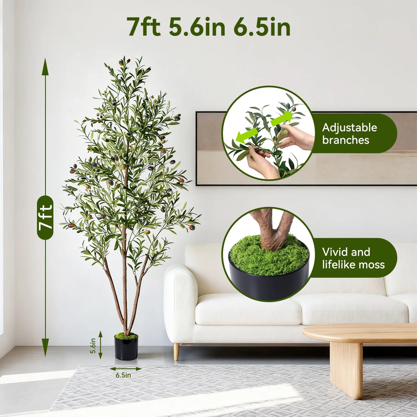 Artificial Olive Tree Indoor Faux Plant Anti Tip Protection