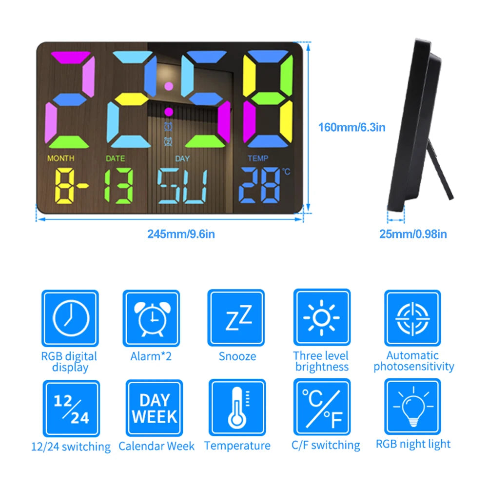 Shunmaii Digital Alarm Clock with Large Display and Auto Dimming