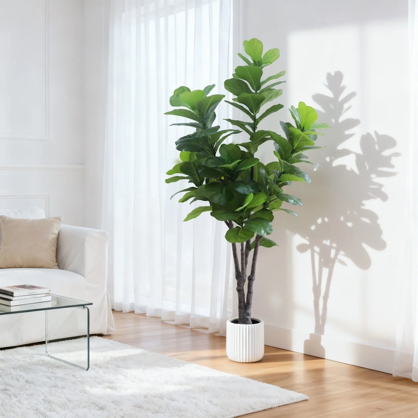 HiMISSCN Fiddle Leaf Fig Tree Artificial Ficus Lyrata