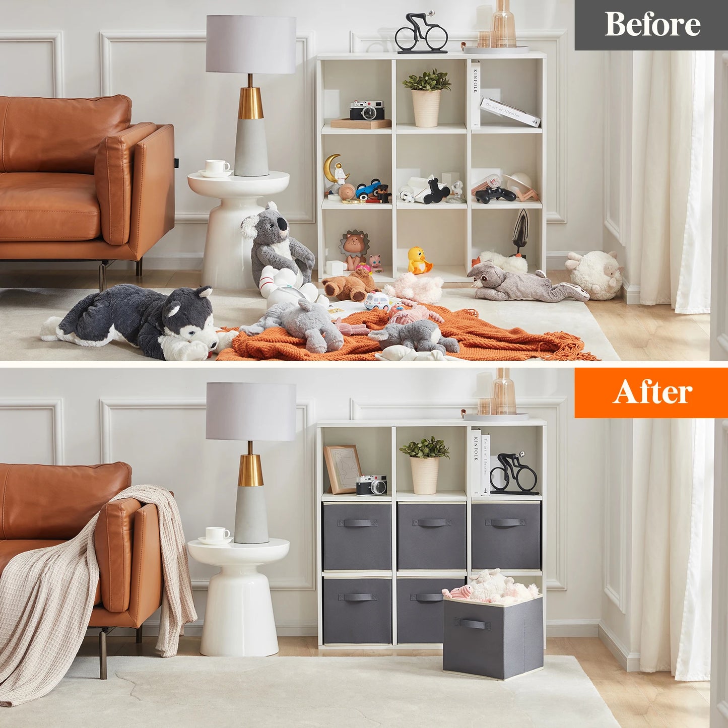 Cube Storage Bins Foldable Fabric Baskets With Handles For Shelves