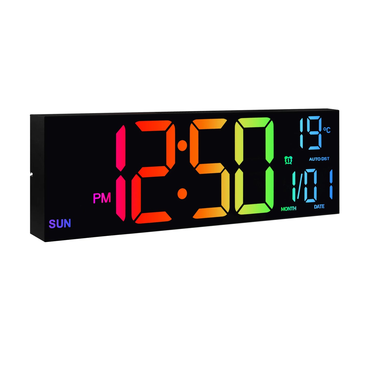 Digital Wall Clock With LED Display Alarm Remote Temperature
