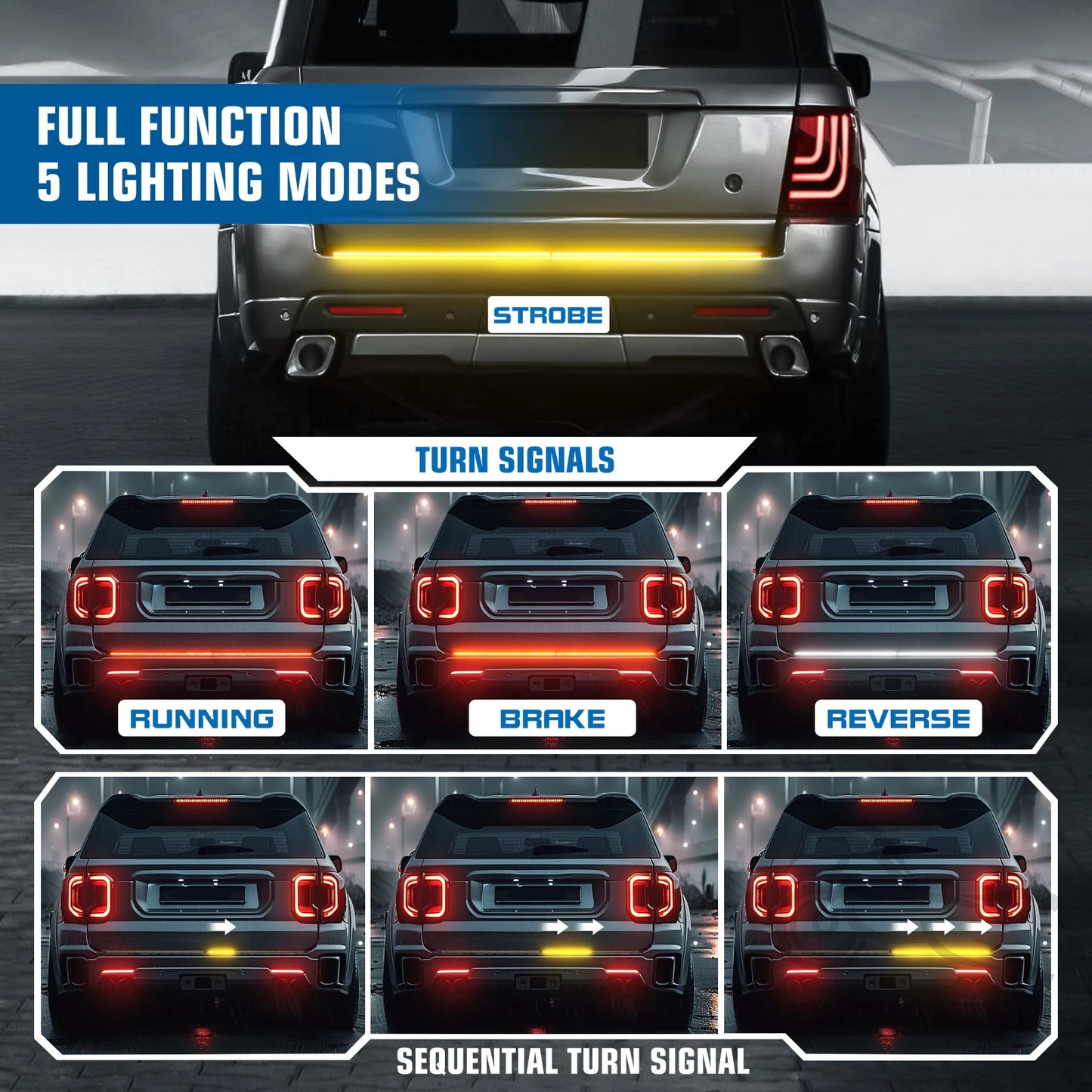Tailgate LED Light Bar Universal Brake Turn Signal For Vehicle