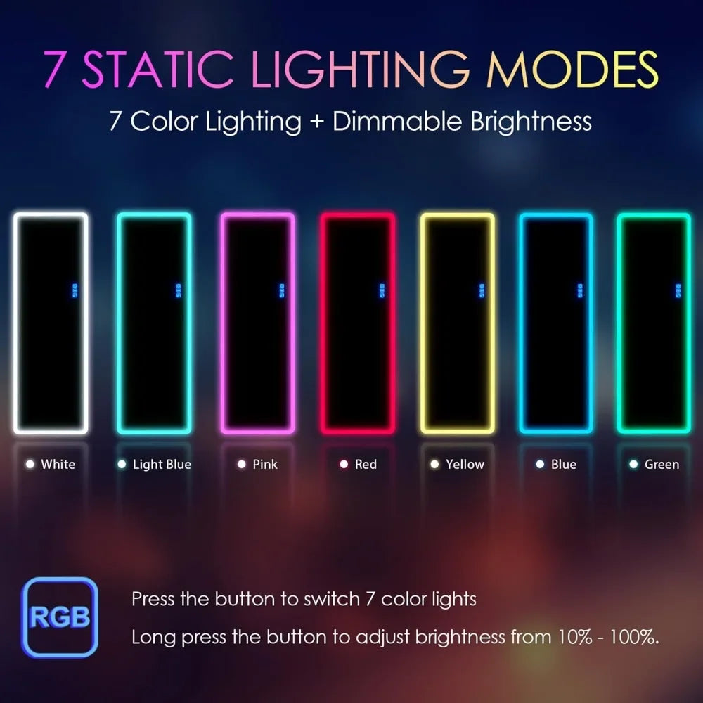 LED RGB Lighted Wall Mirror With Lights Over Door Hanging Mirror For Home