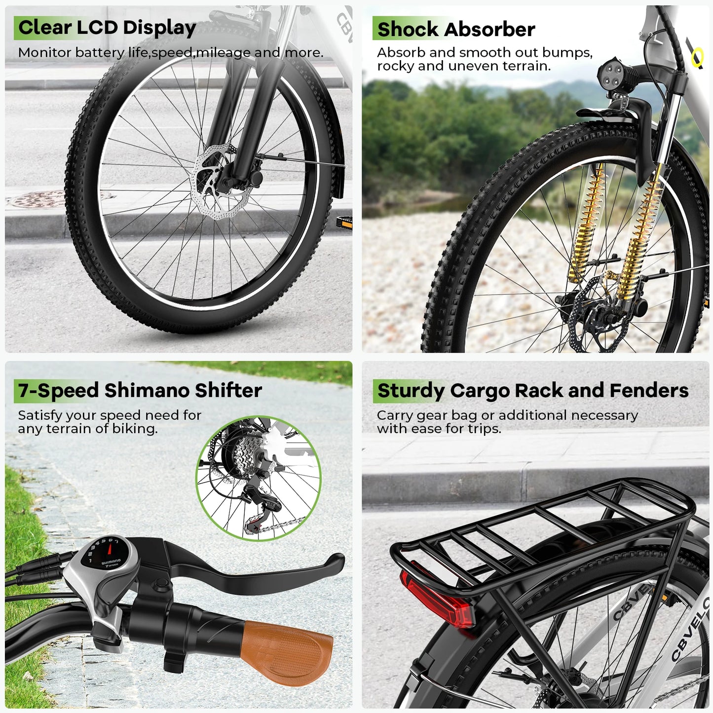 CYBERVELO EK2 1000W Step-Through Electric Bike For Adults