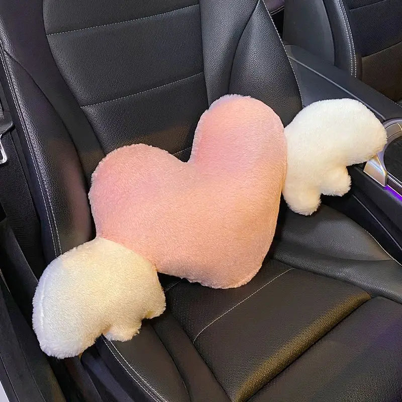 NONEF Car Waist Neck Pillow Plush Headrest Lumbar Support
