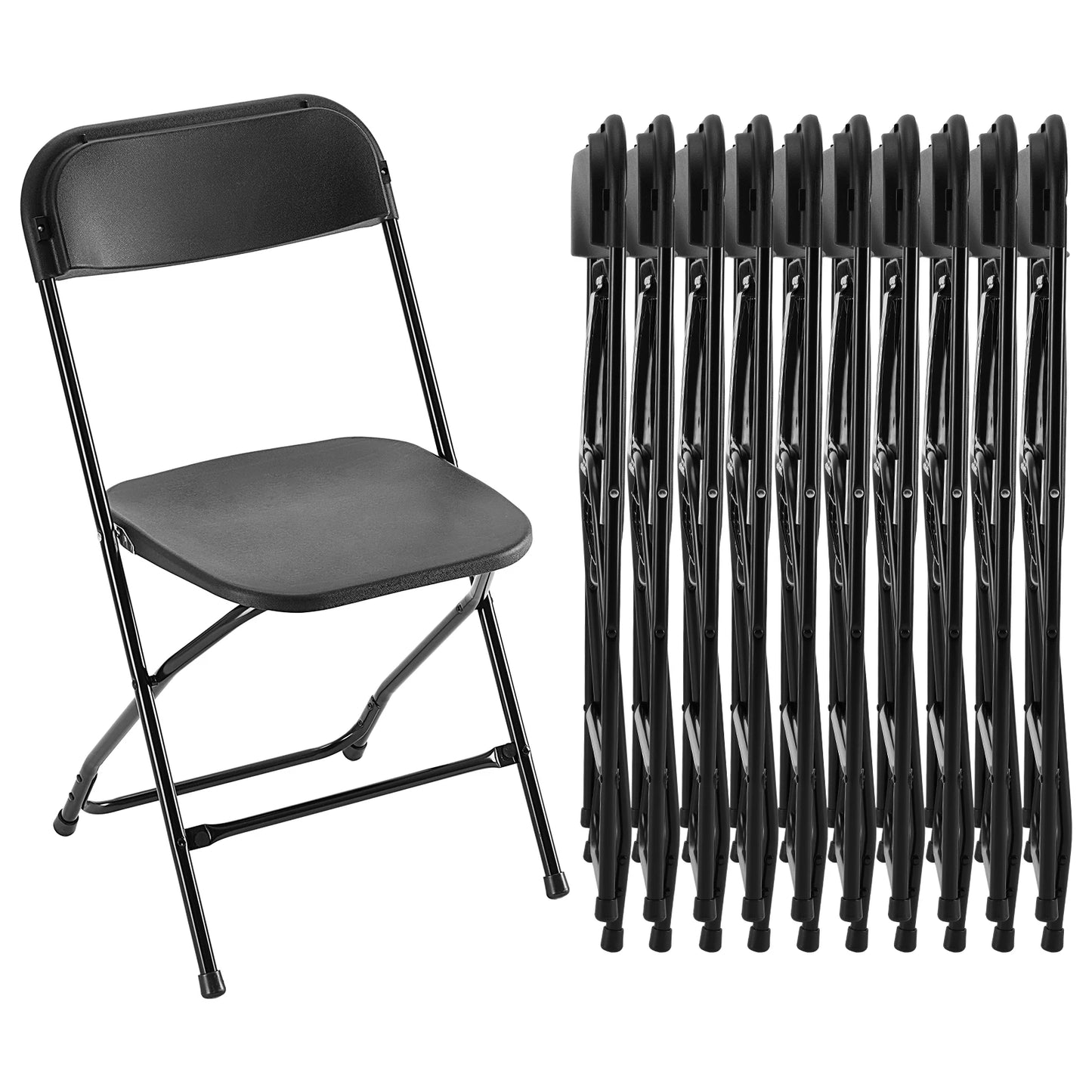 JHK Plastic Folding Chair 10 Pack Lightweight Indoor Outdoor