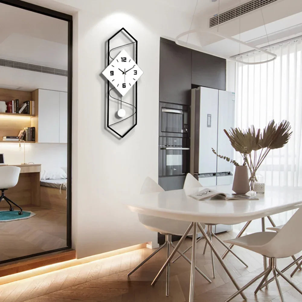 Modern Wall Clock Silent Design For Living Room Decor