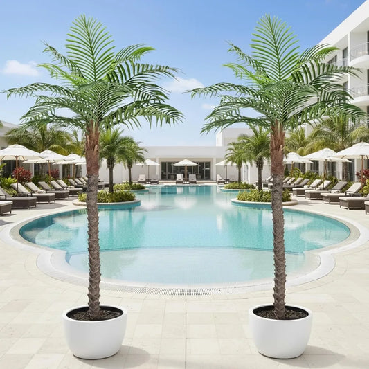 DAFIFY Artificial Cane Palm Tree For Indoor And Outdoor Use