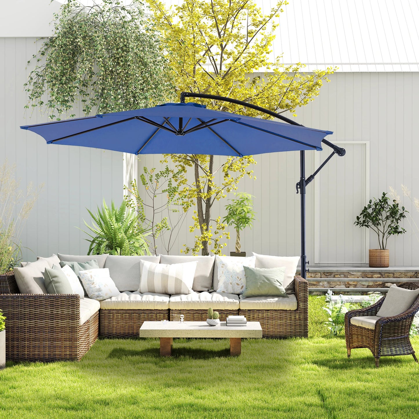 JHK Outdoor Cantilever Patio Umbrella With Tilt Adjustment