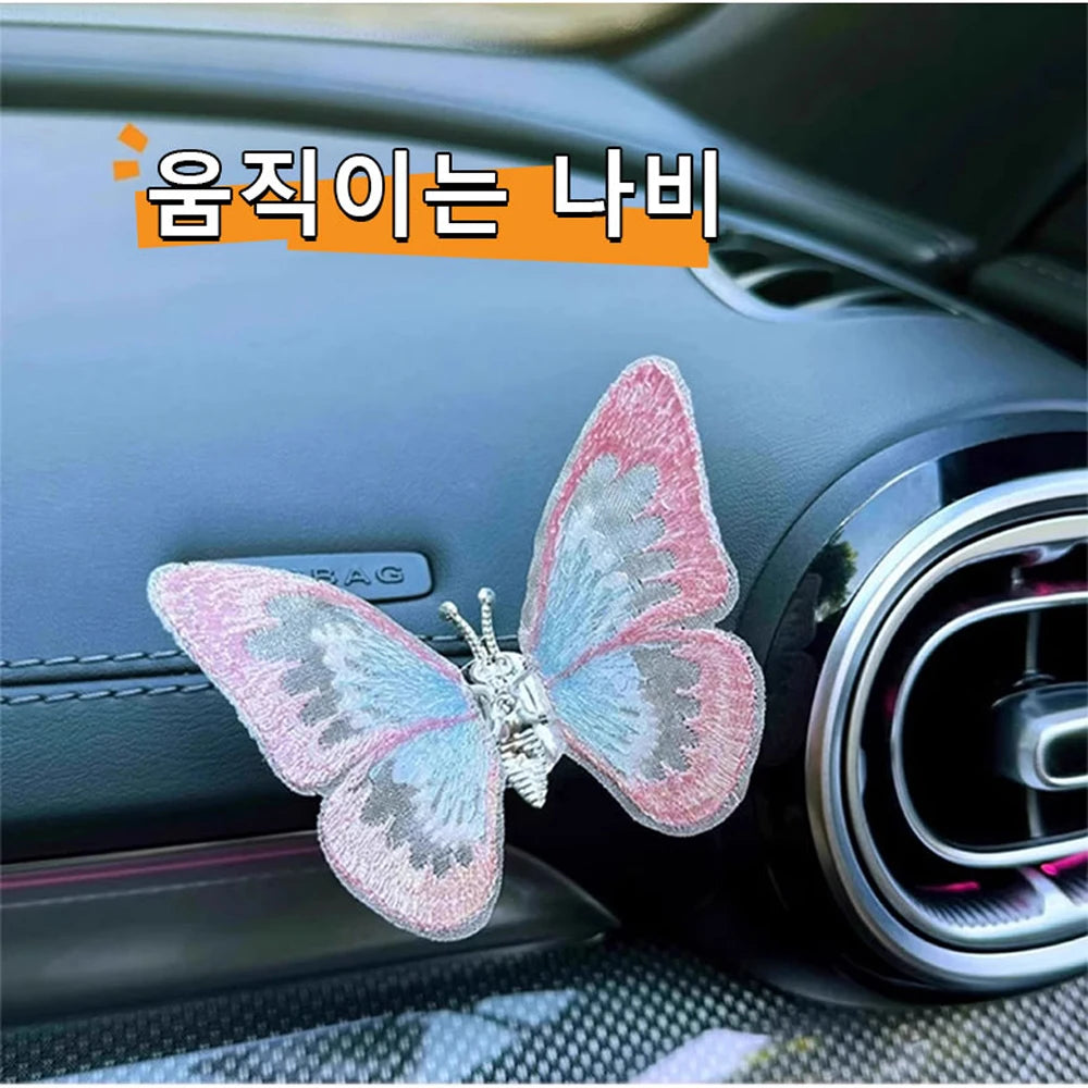 NONECN 6Pcs 3D Moving Butterfly Car Dashboard Air Vent Decor