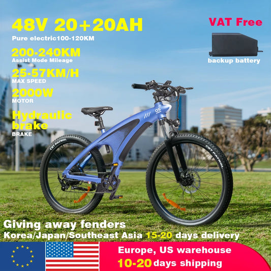 HX Q5 2000W Electric Mountain Ebike With Fat Tires