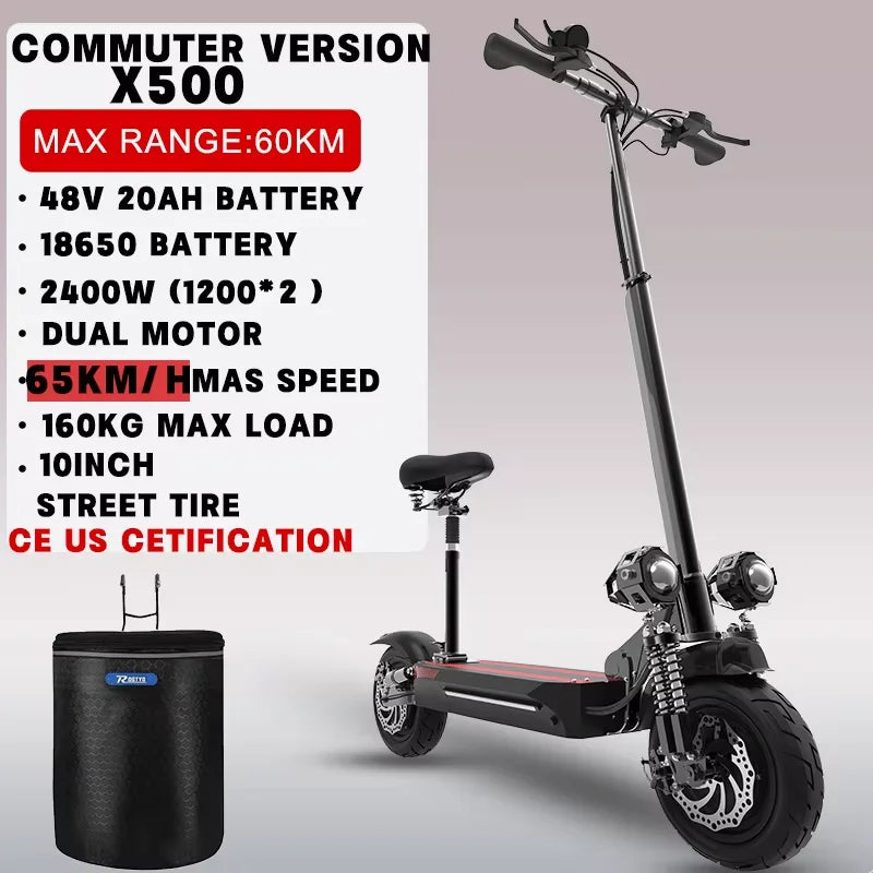 Jueshuai Outdoor Electric Scooter X60 Dual Motor Folding Seat