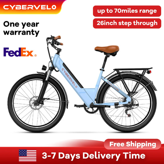 CYBERVELO EK2 1000W Step-Through Electric Bike For Adults