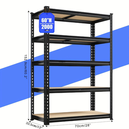 72"H Garage Shelving Storage Shelves 5-Tier, 72" H X 35.5" W X 16" D, 2000LBs CapacityHeavy Duty Adjustable Storage Shelve For C