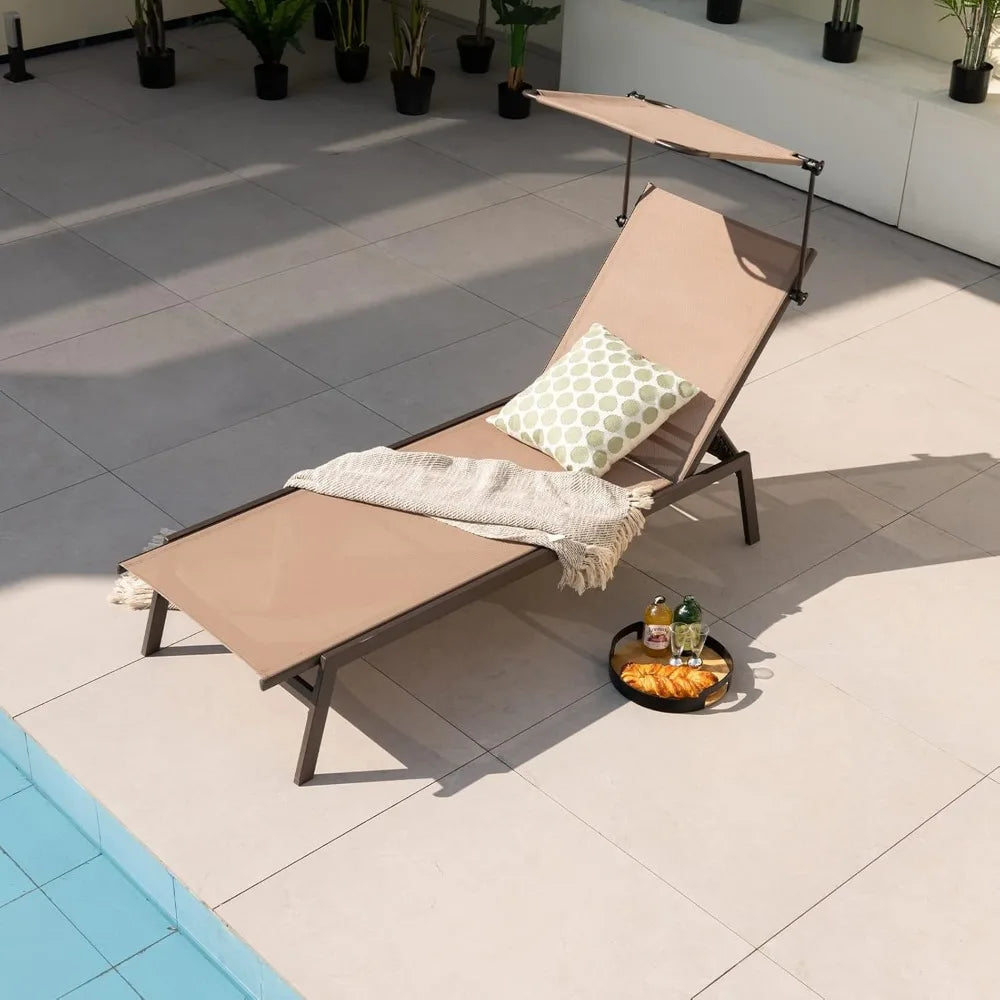 MKDK Patio Chaise Lounge Chair Set With Adjustable Backrest