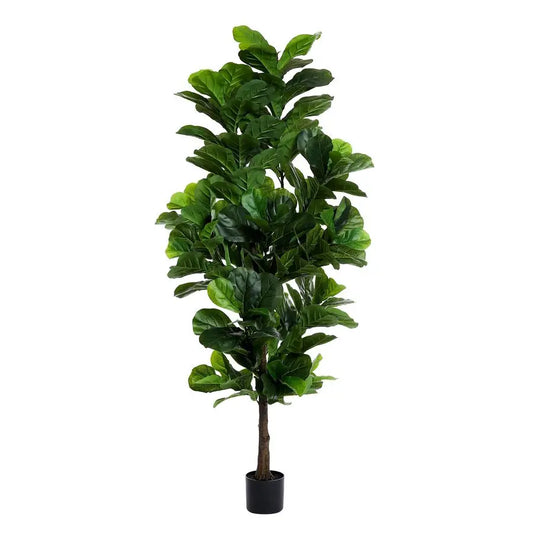 Artificial Fiddle Leaf Fig Tree Plastic Pot Indoor Decor