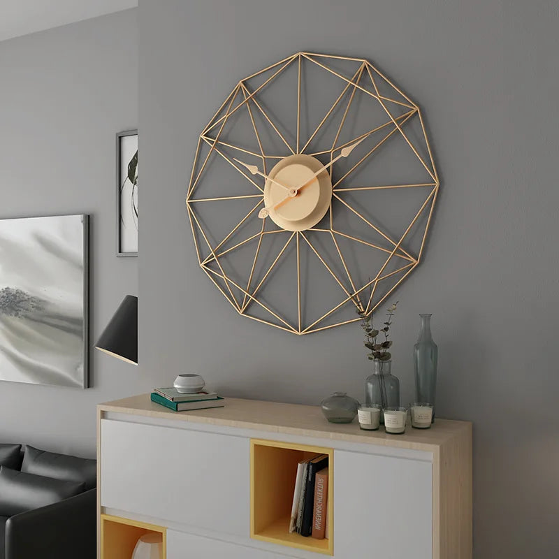 NONED Metal Thin Strip Wall Clock Silent Home Decor