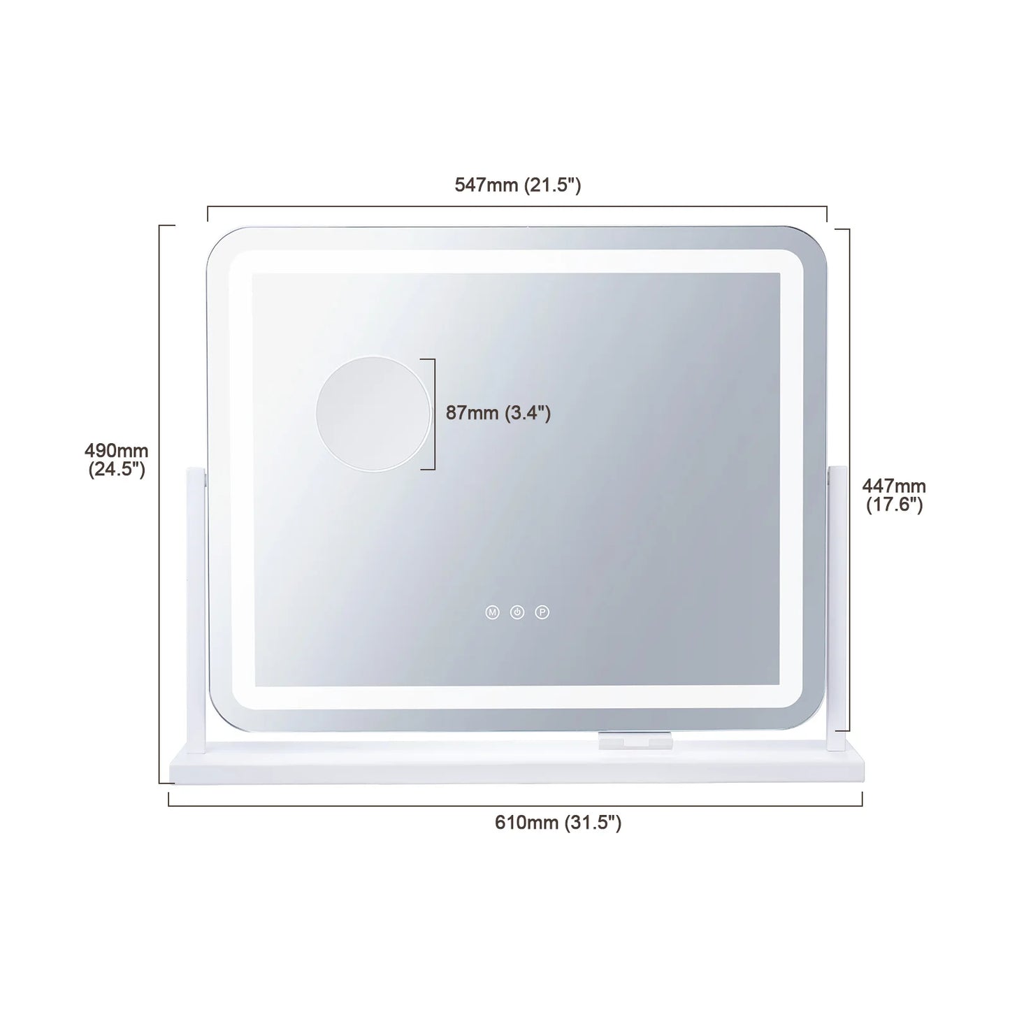 SucceBuy Vanity Mirror with Lights Three Color Lighting Modes Lighted Makeup LED Mirror 5X Magnification USB Port 360°Rotation